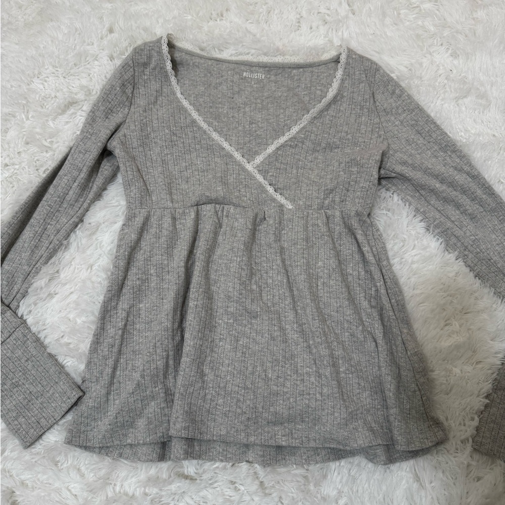 Lace trim babydoll top